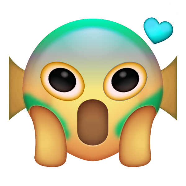 Surprised Fish Emojiwith Heart PNG