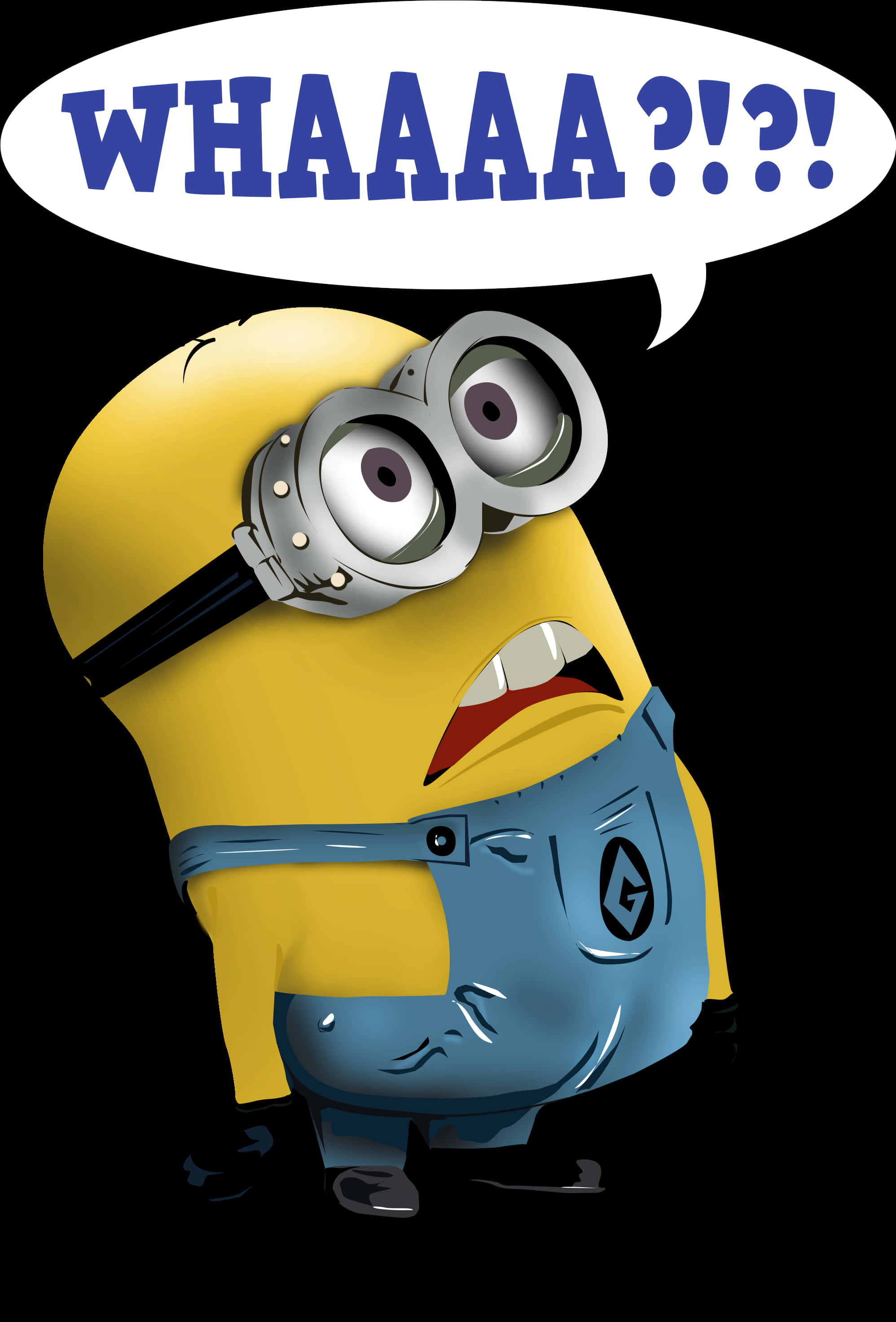 Surprised Minion Whaaa PNG