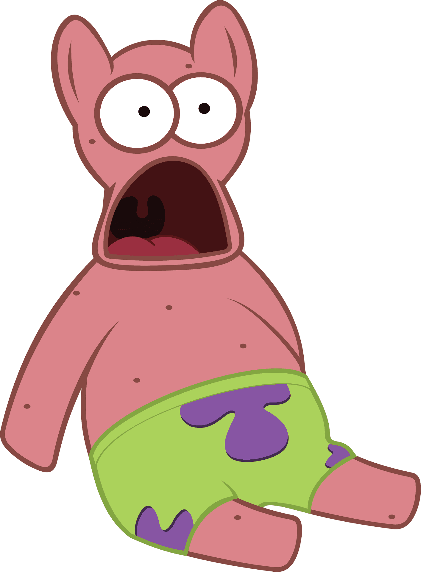 Surprised Pink Cartoon Character PNG