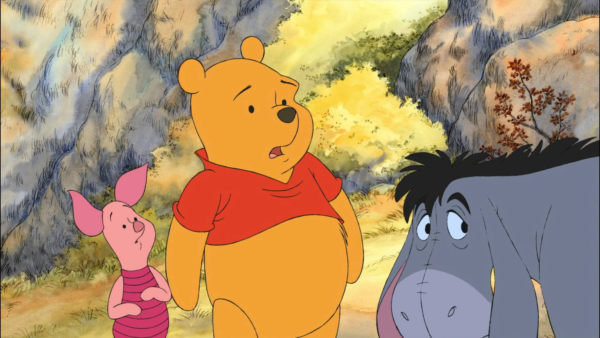 Surprised Pooh And Piglet Wallpaper