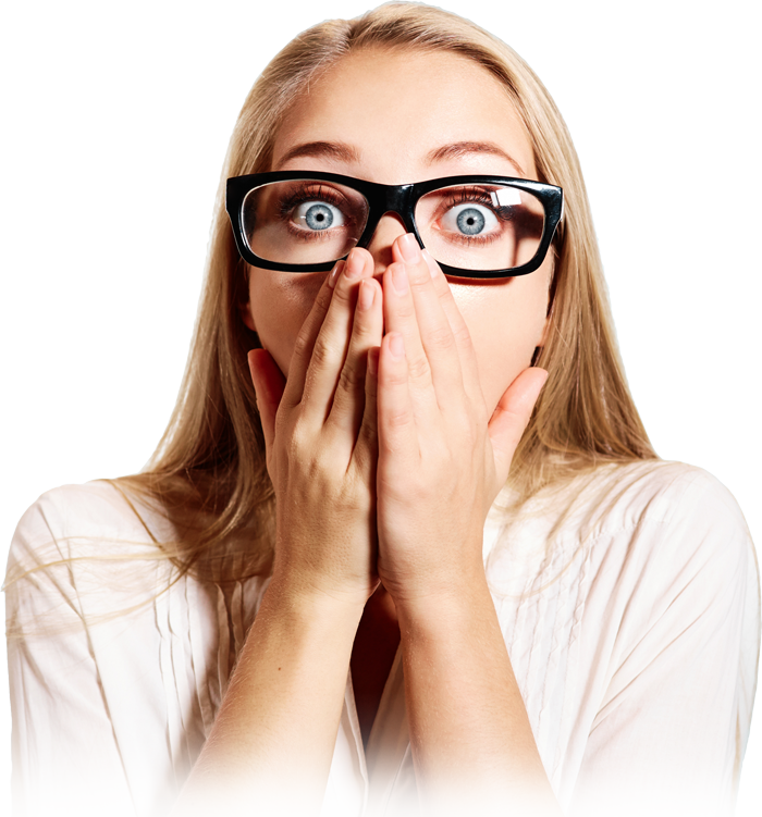 Surprised Woman Covering Mouth PNG