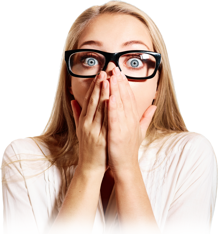 Surprised Woman Covering Mouth With Hands PNG