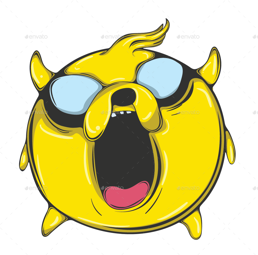 Surprised Yellow Creature Illustration PNG