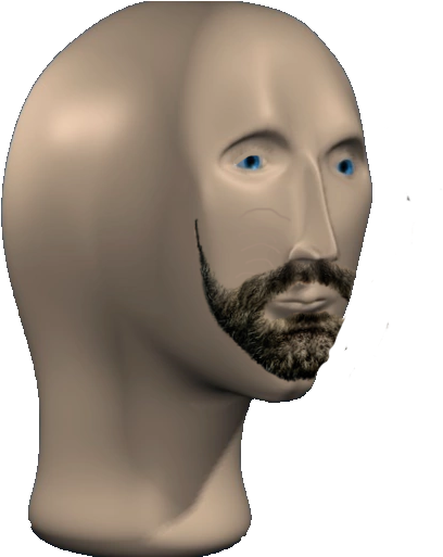 Surreal Bearded Bust PNG
