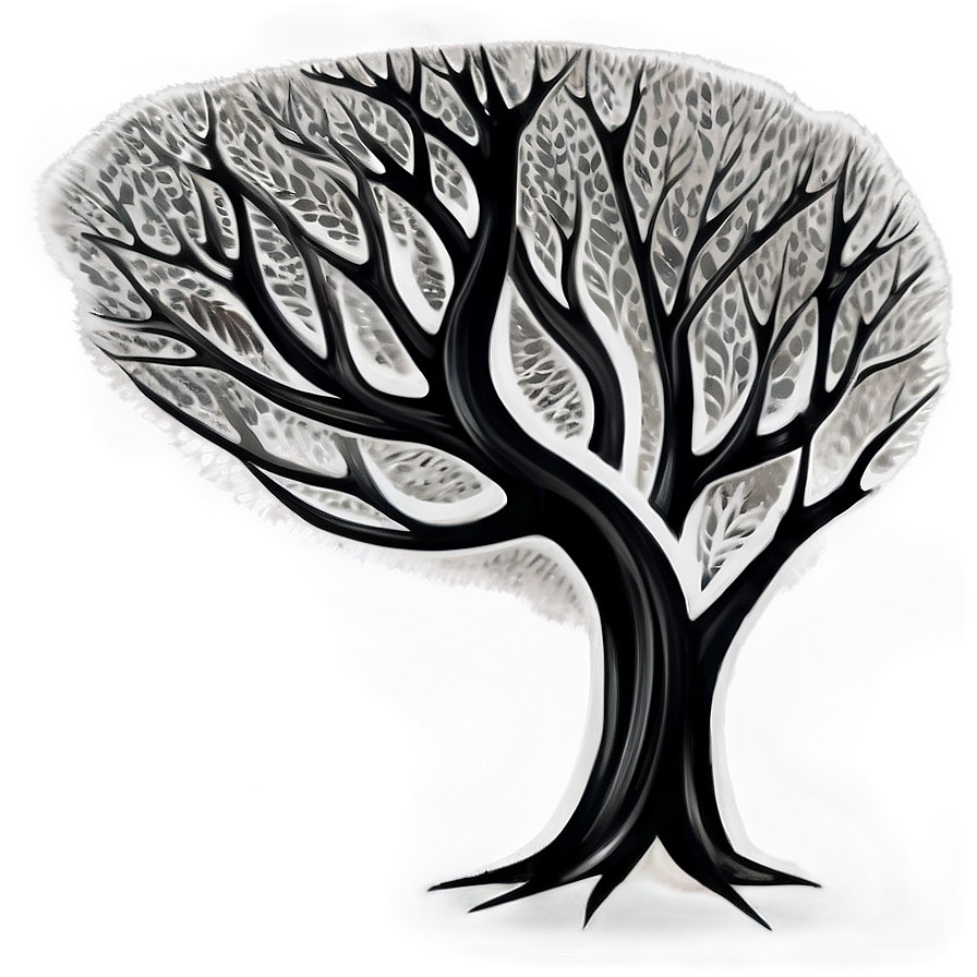 Surreal Black And White Tree Art Png Vmh36 PNG