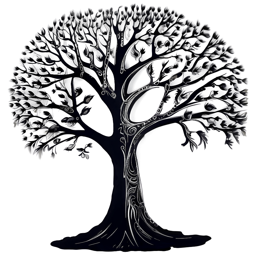 Surreal Black Tree Art Png Bms18 PNG
