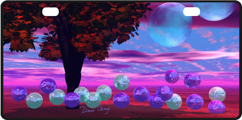 Surreal Bubbles Under Tree PNG