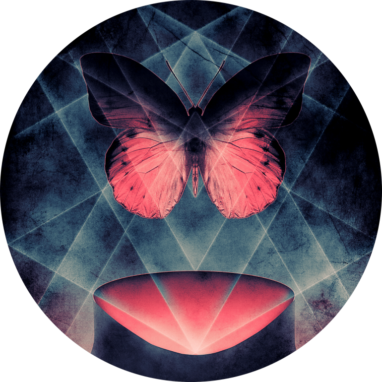 Surreal Butterfly Geometric Abstract PNG