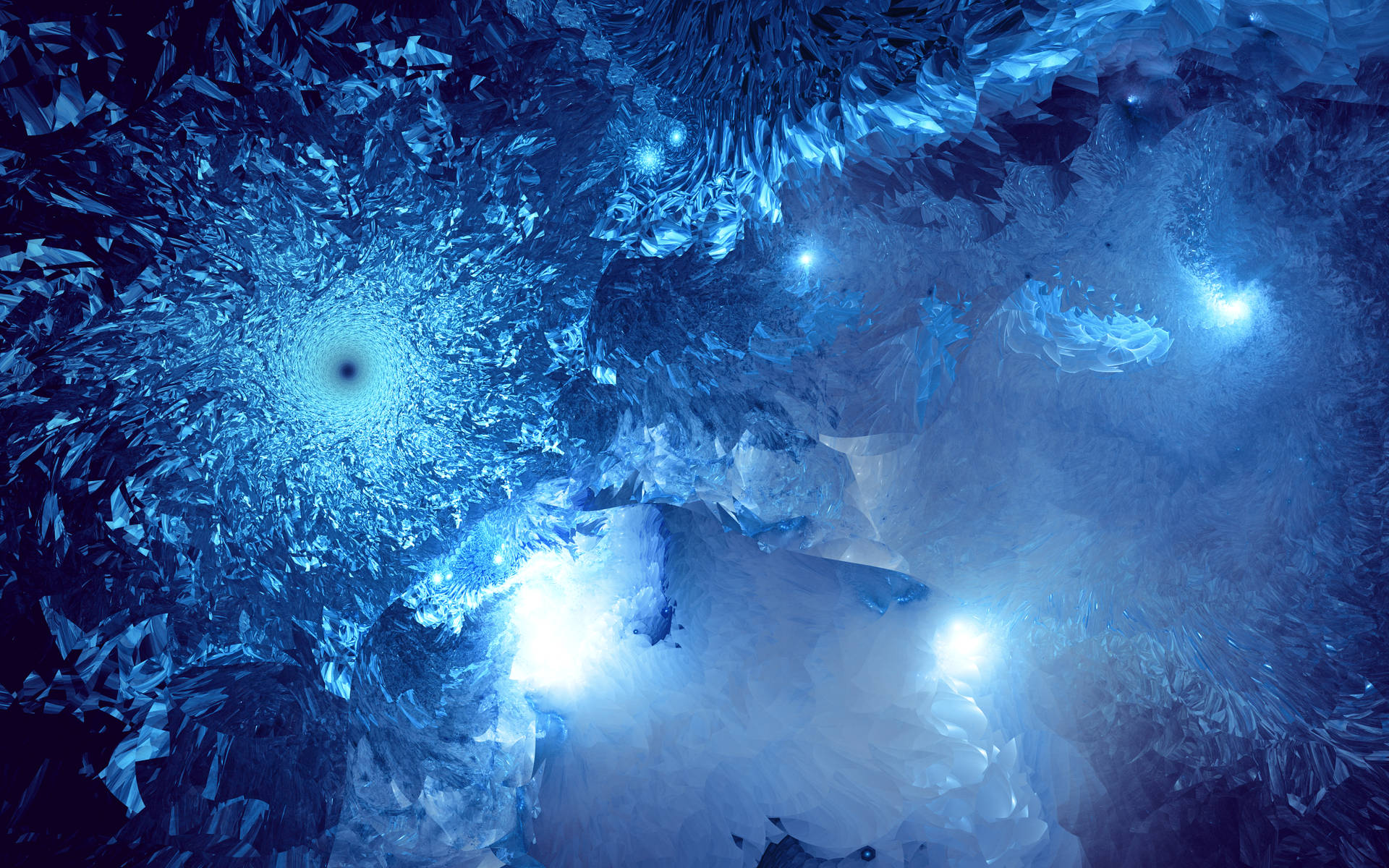 Indigo Frost - A Surreal Cold Crystal Fractal Wallpaper
