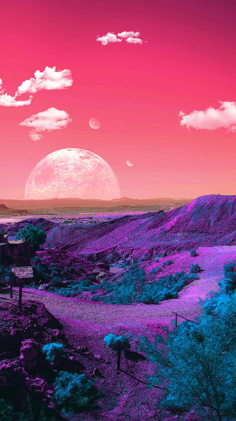 Surreal_ Desert_ Moonscape Wallpaper