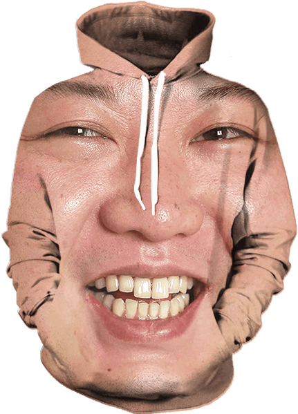 Surreal Face Upside Down Hoodie PNG