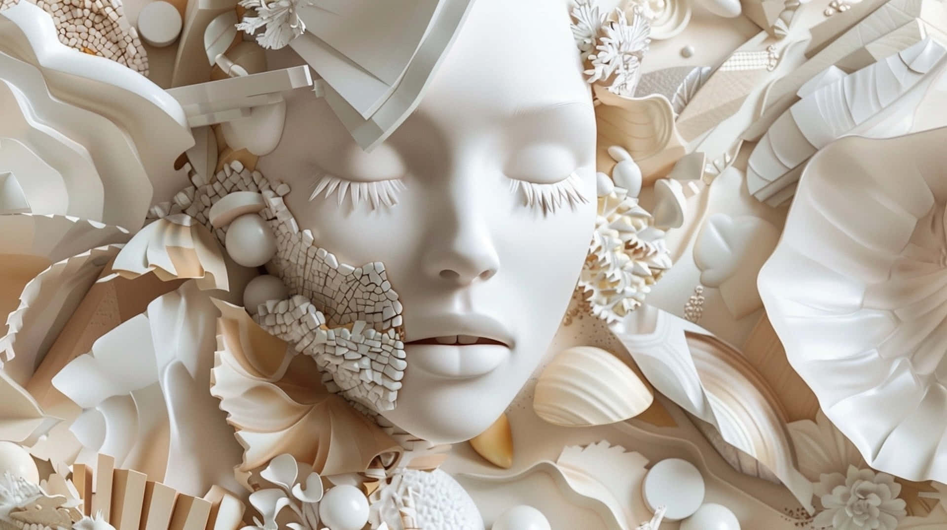 Download Surreal Floral Female Sculpture Wallpaper | Wallpapers.com