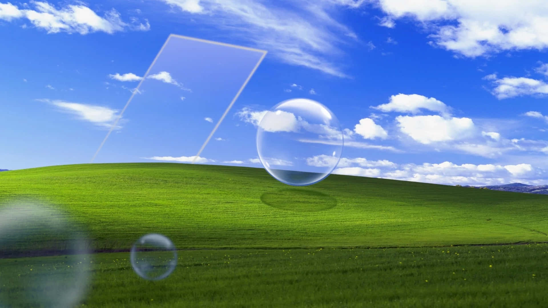 Surreal Grassland Bubbles Wallpaper