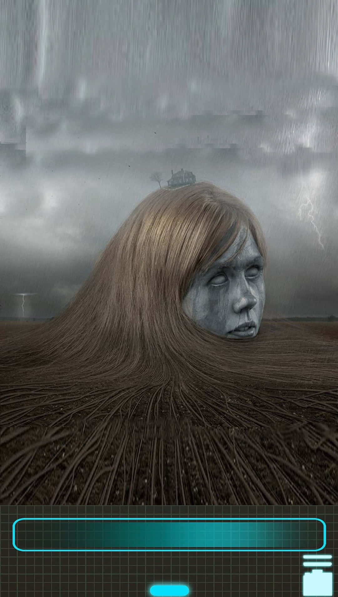 Surrealistisch Haar Landschap Kunst Achtergrond