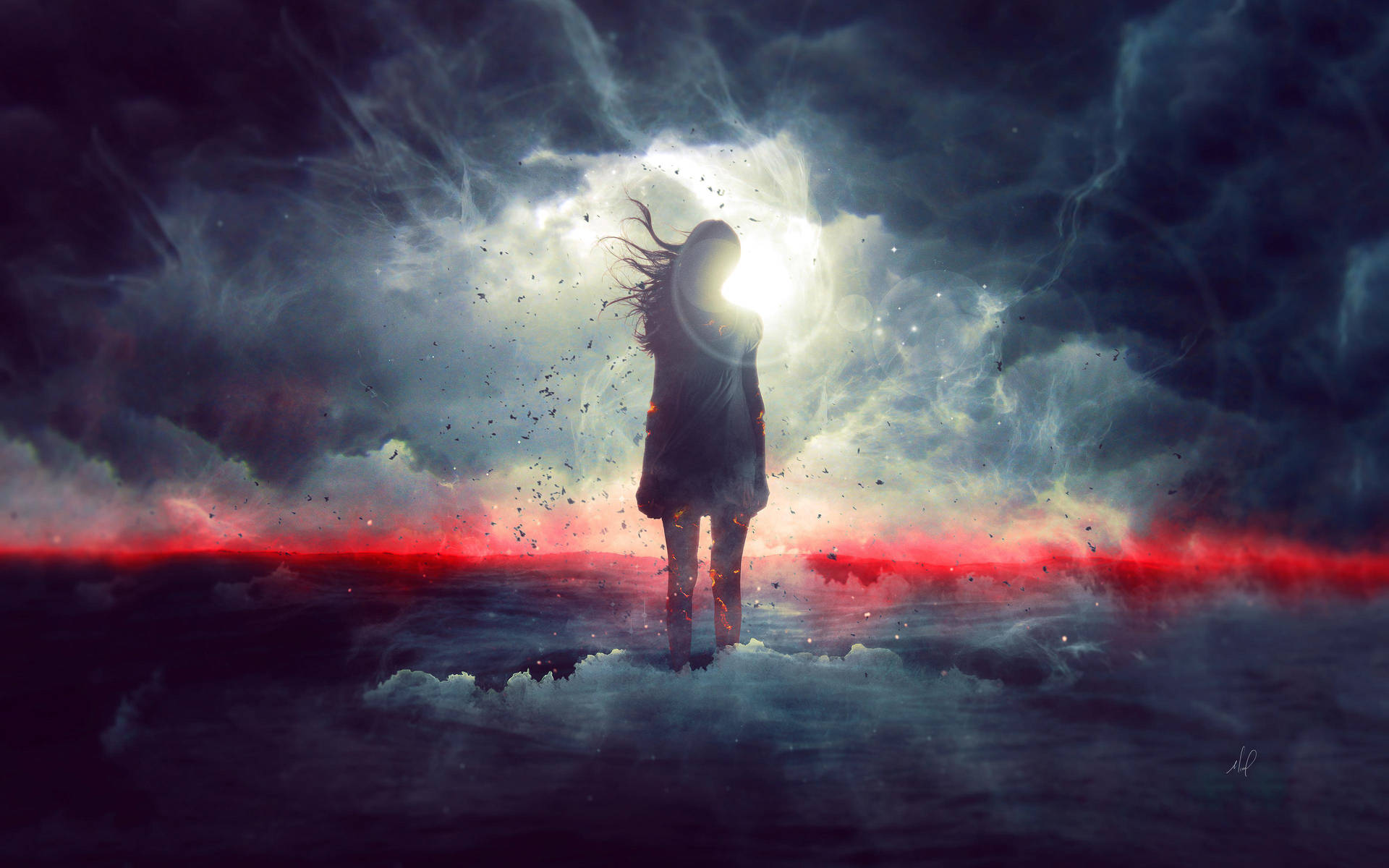 A Surreal Lucid Dream of a Young Girl Wallpaper