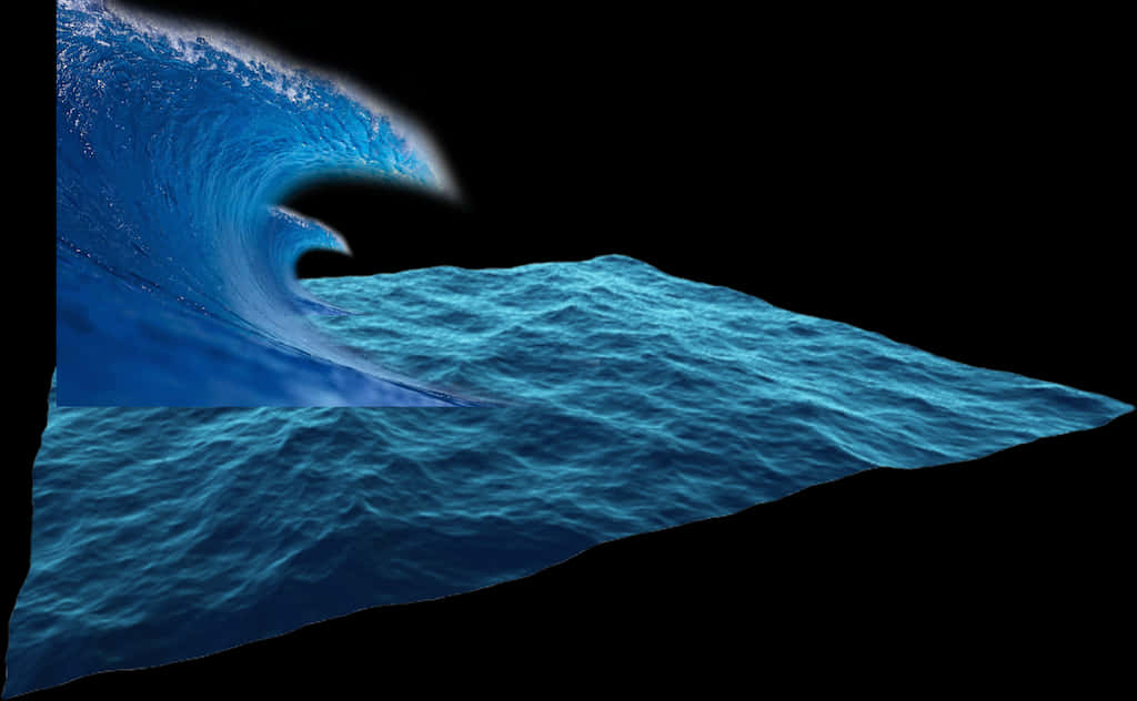 Surreal Ocean Wave PNG