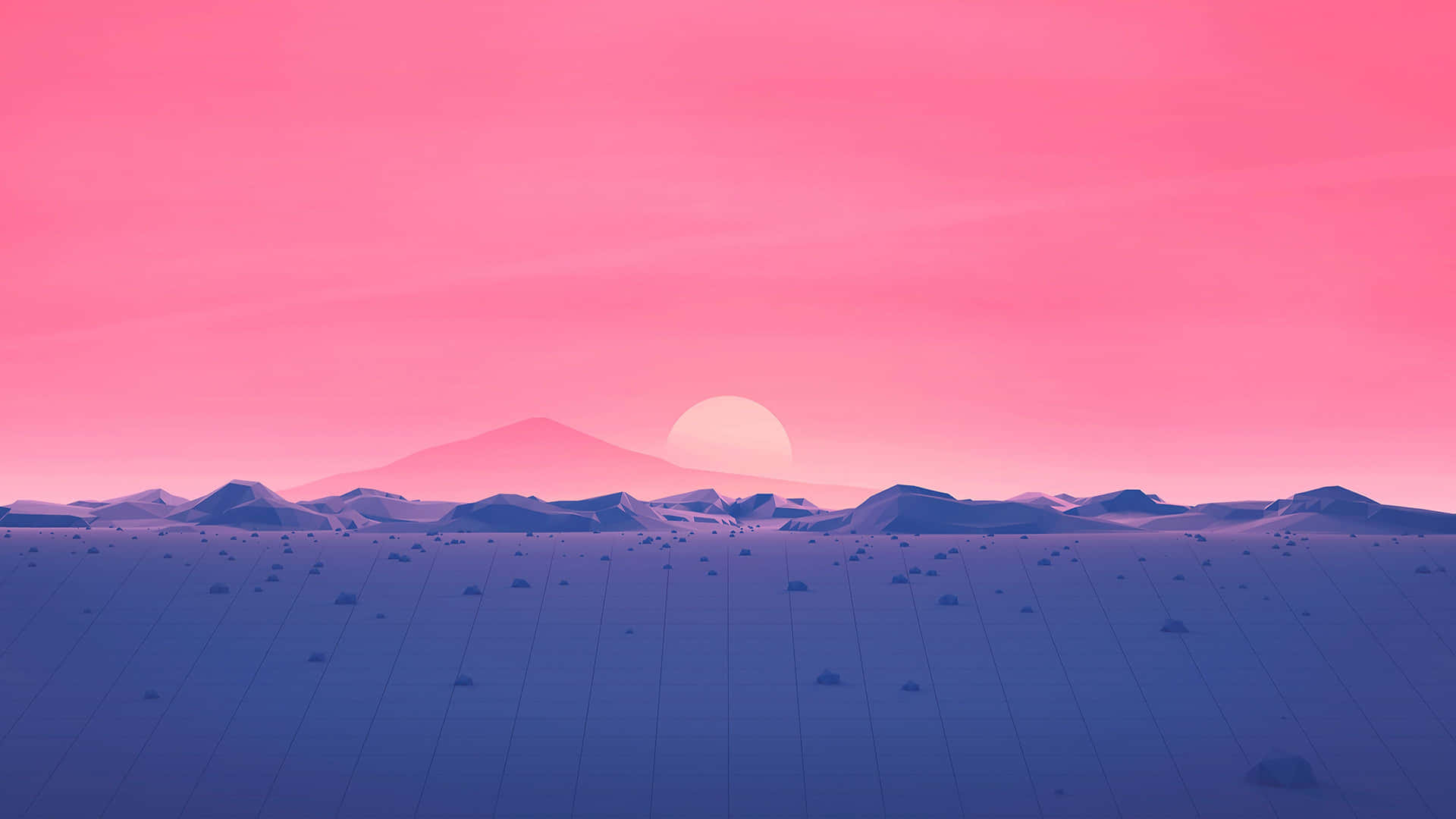 Surreal Pink Desert Sunset Wallpaper