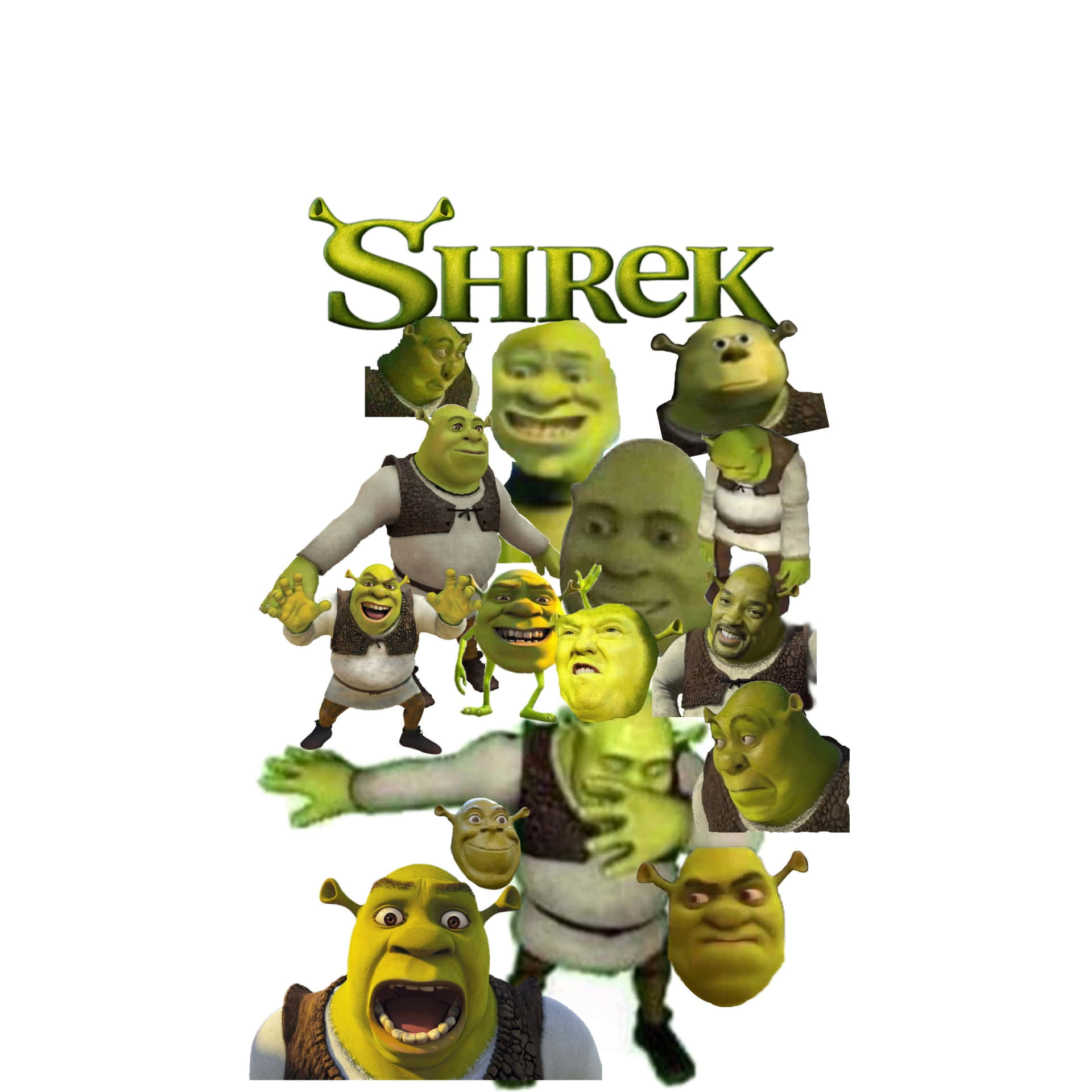 Surreal Shrek Collage Wallpaper