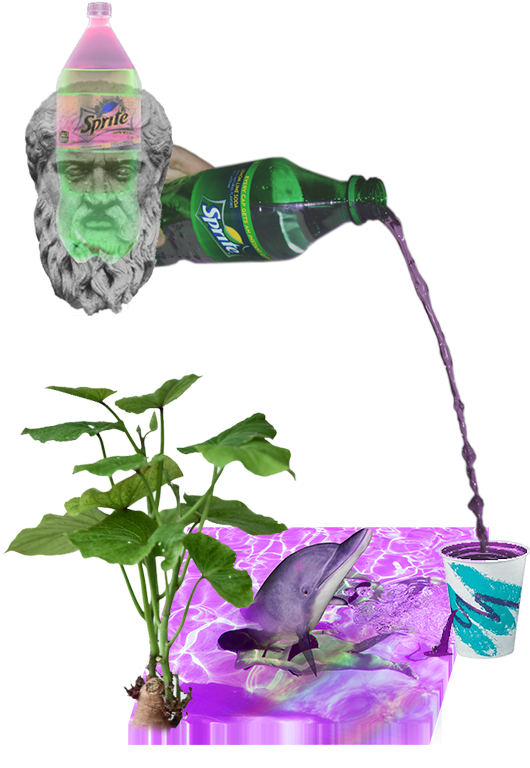 Surreal Sprite Pouring Scene PNG