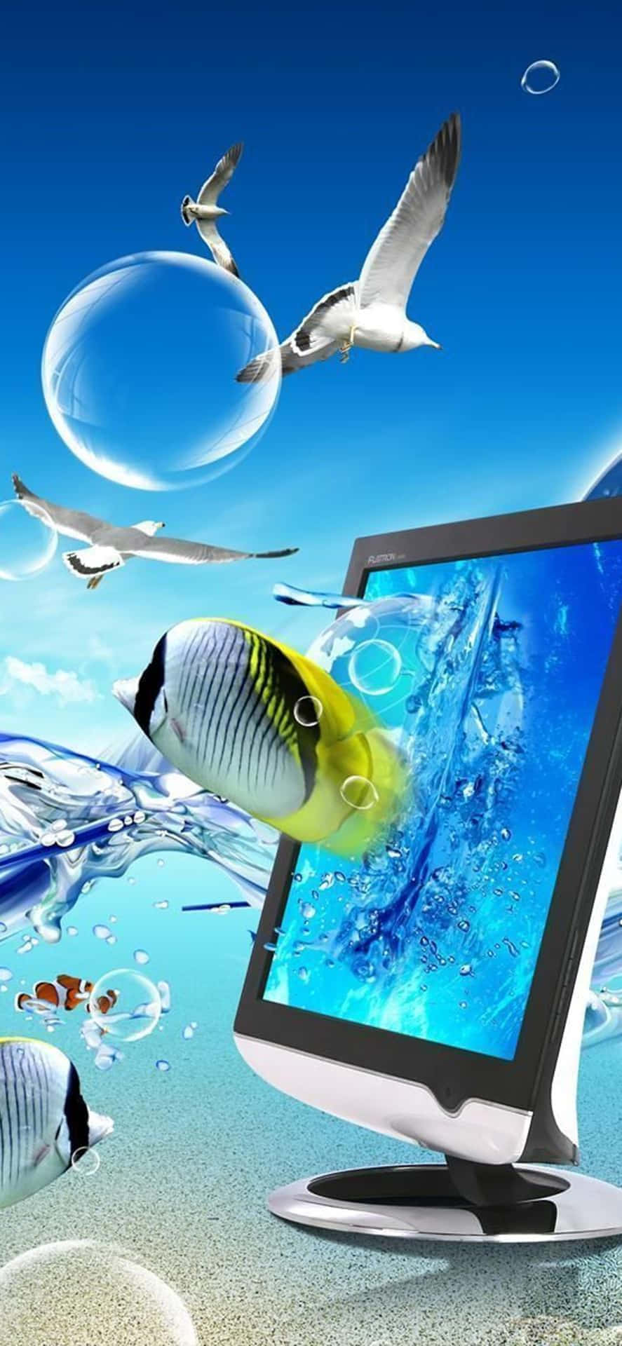 Surreal Underwater Computer World Wallpaper