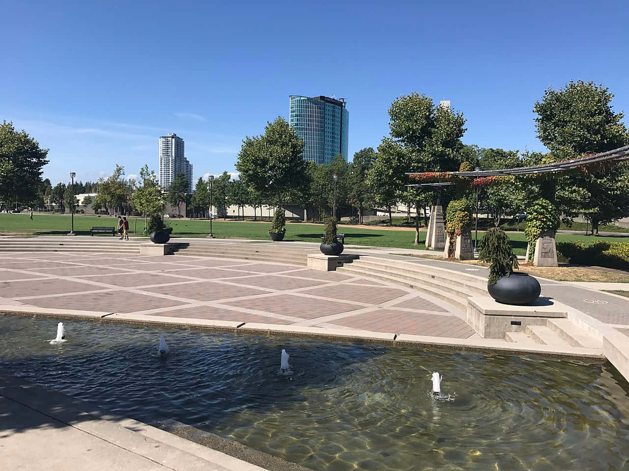 Surrey Central City Park Fountain Wallpaper