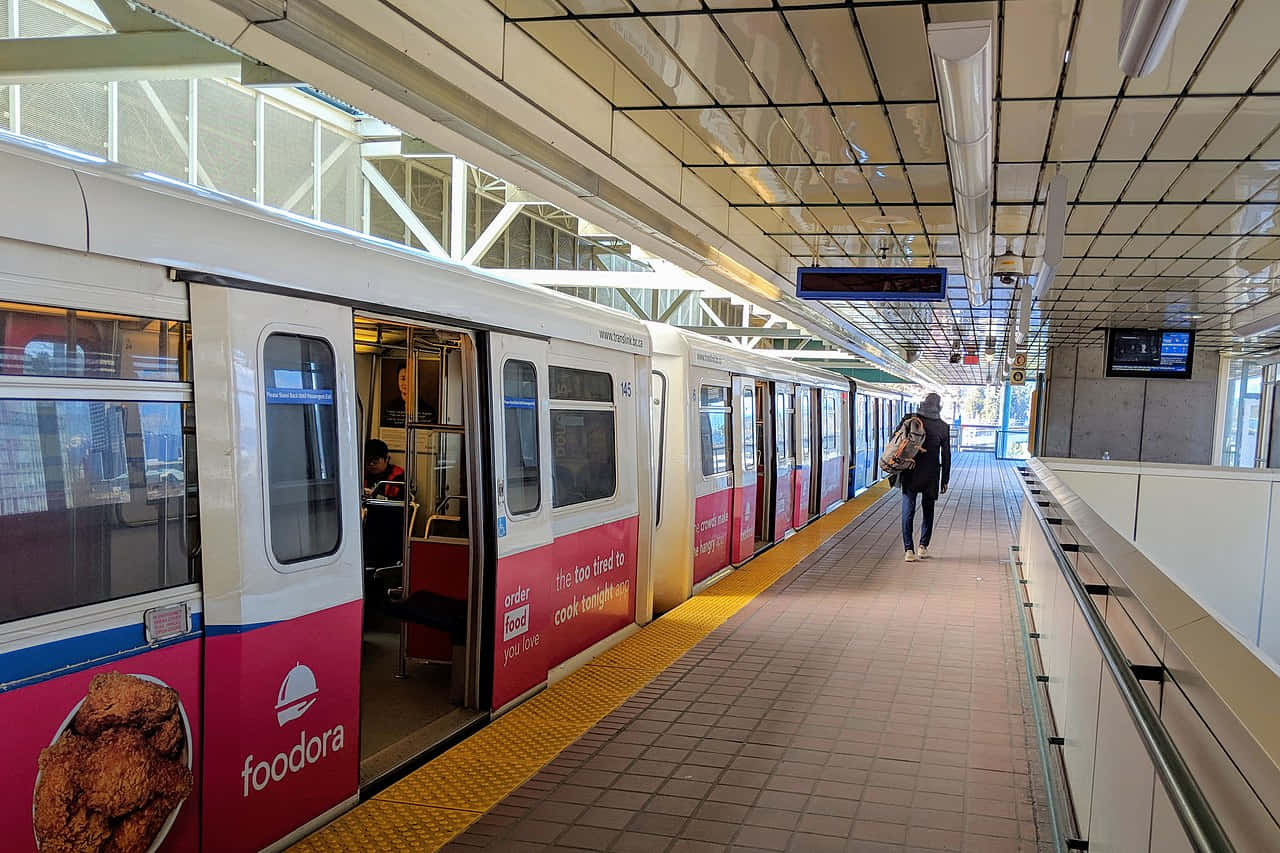 Surrey Sky Train Station Platform Wallpaper