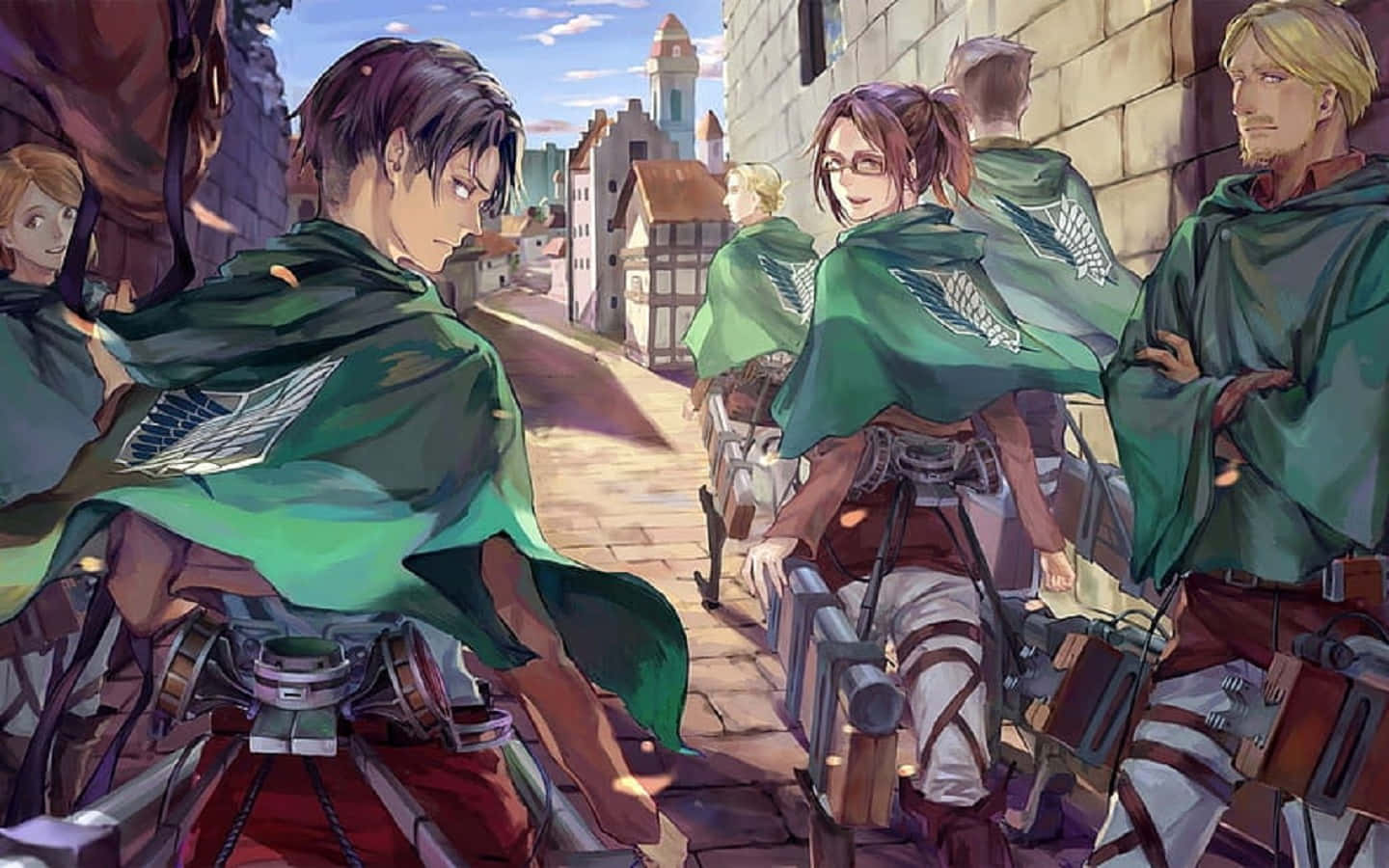 Stay Stride with the Survey Corps Wallpaper