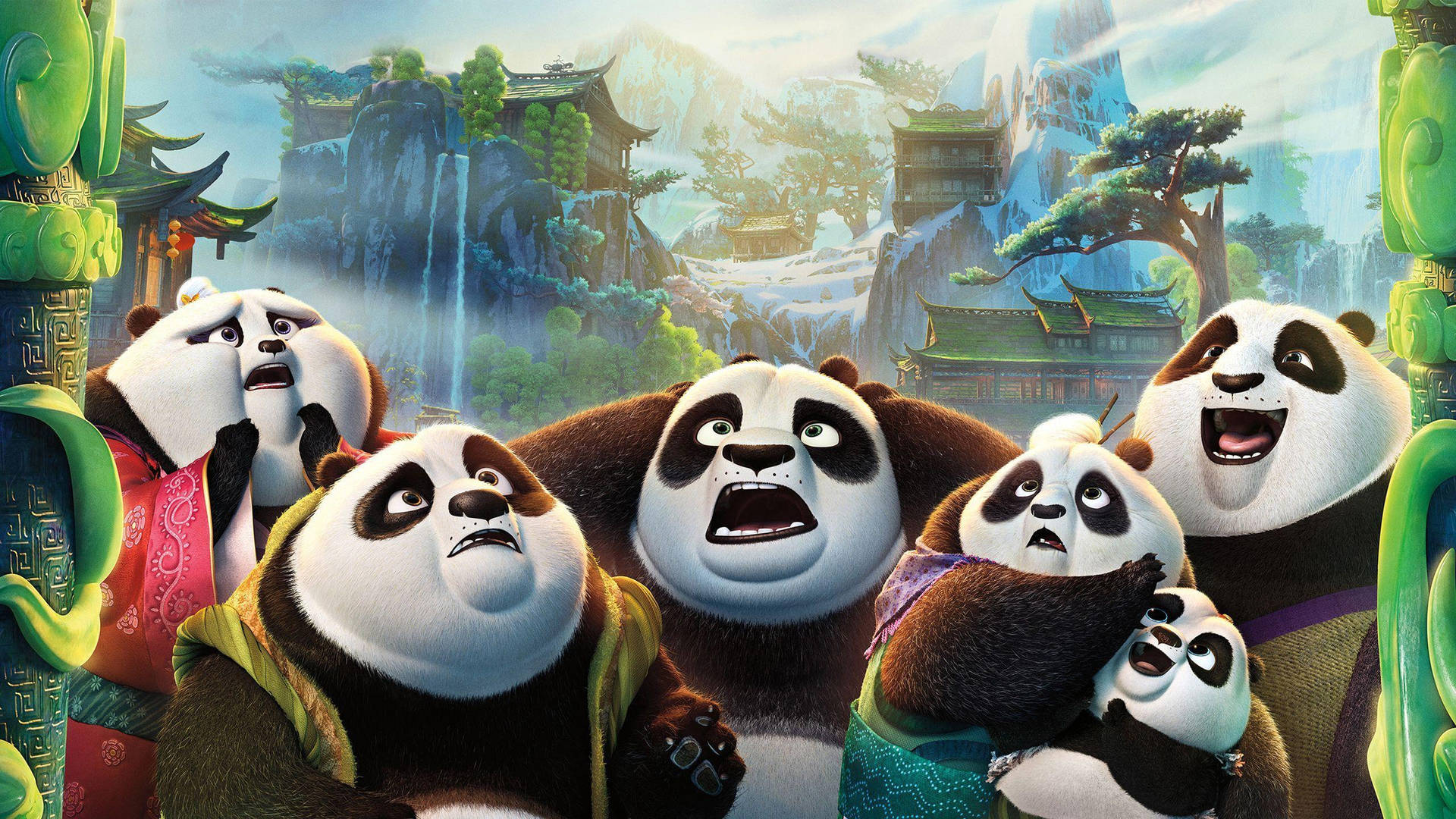 Surviving Pandas From Kung Fu Panda 3 Wallpaper