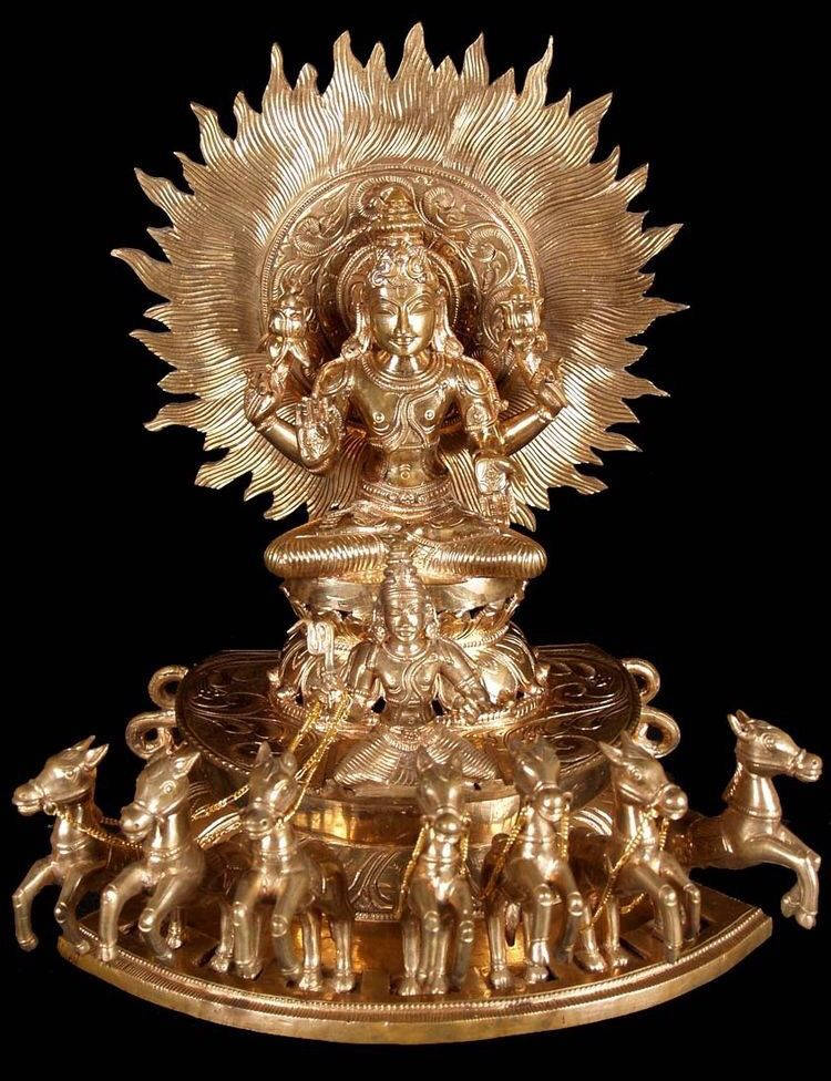 Surya Bhagwan Brass Figurine Wallpaper