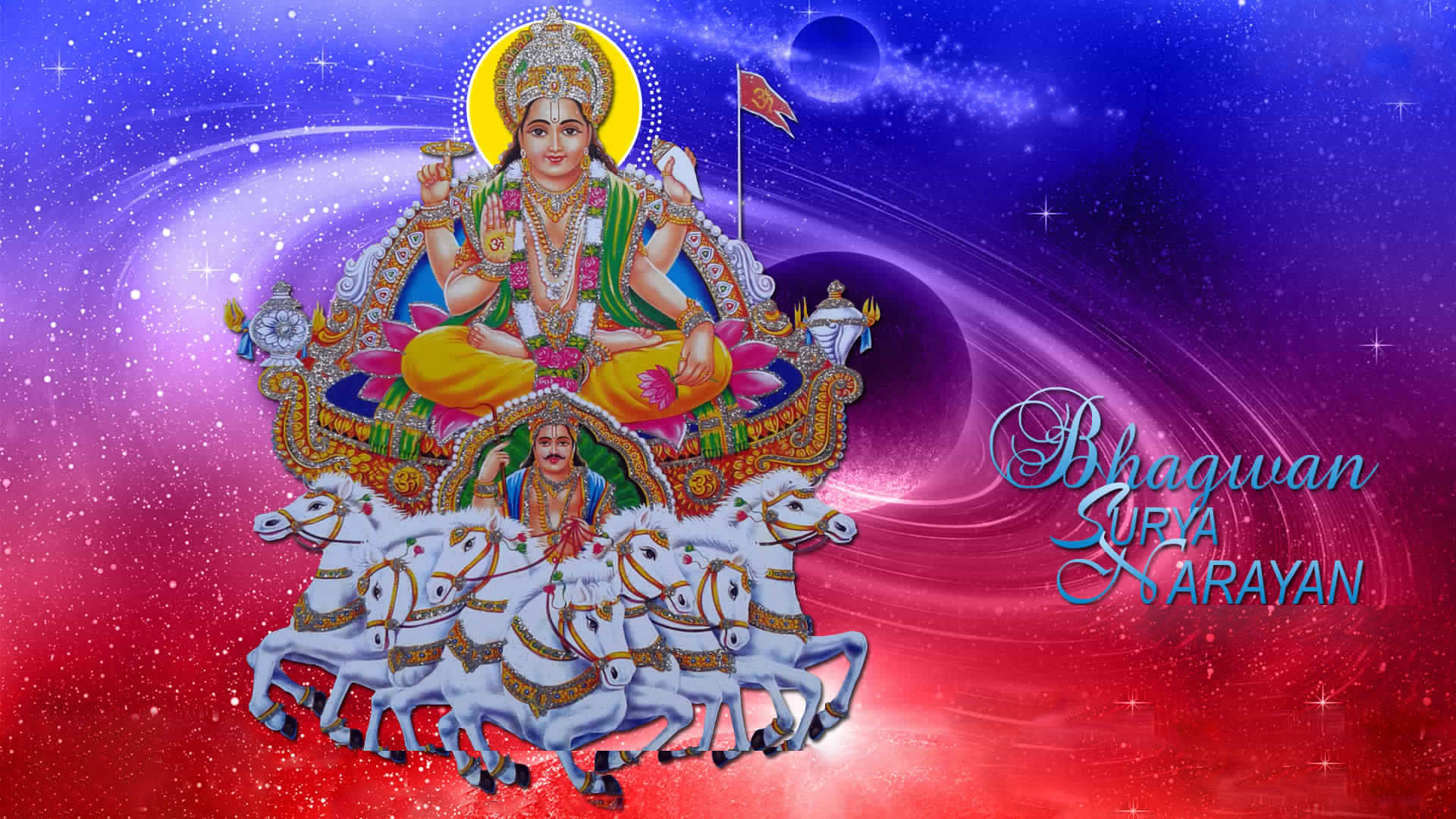Surya Bhagwan Galaxy Background Wallpaper