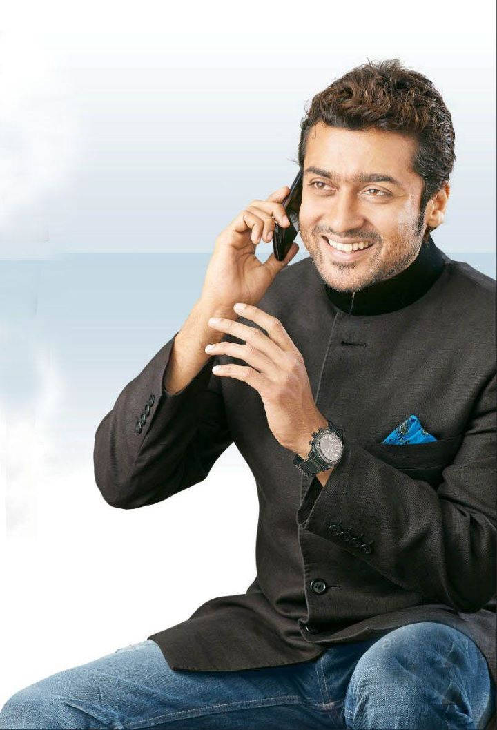Surya In A Closed Black Long Sleeve Hd Wallpaper