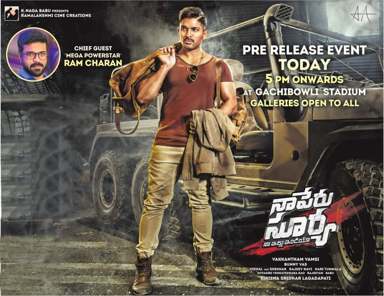 Caption: Surya The Soldier Pre-Release Event Poster Wallpaper