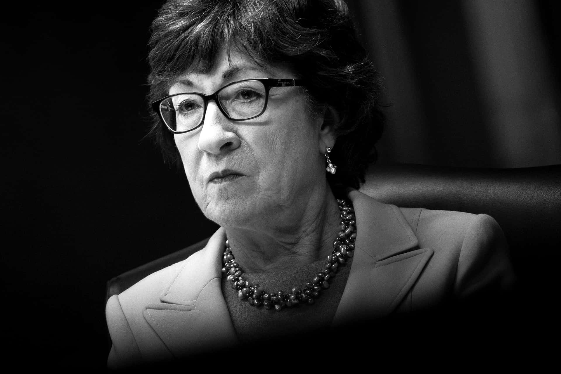 Susan Collins Black And White Wallpaper