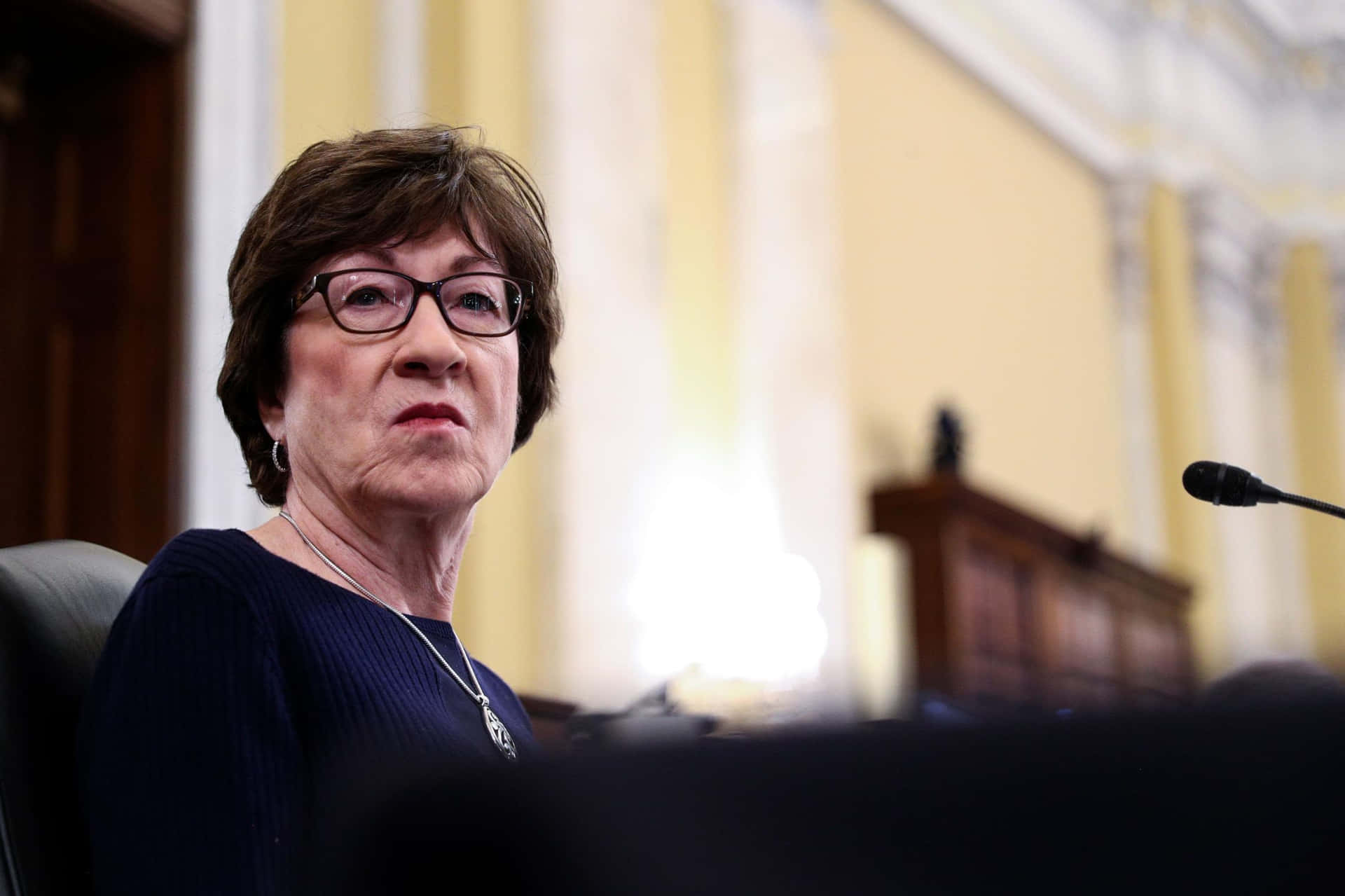 Susan Collins Looking To The Side Wallpaper