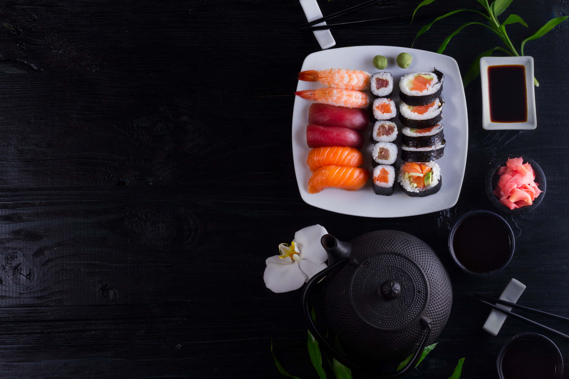 Expertly crafted sushi rolls on an elegant dish