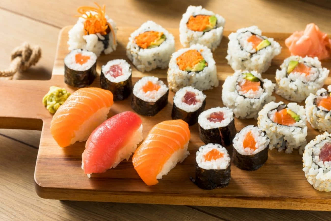 Ensamling Af Traditionel Sushi.