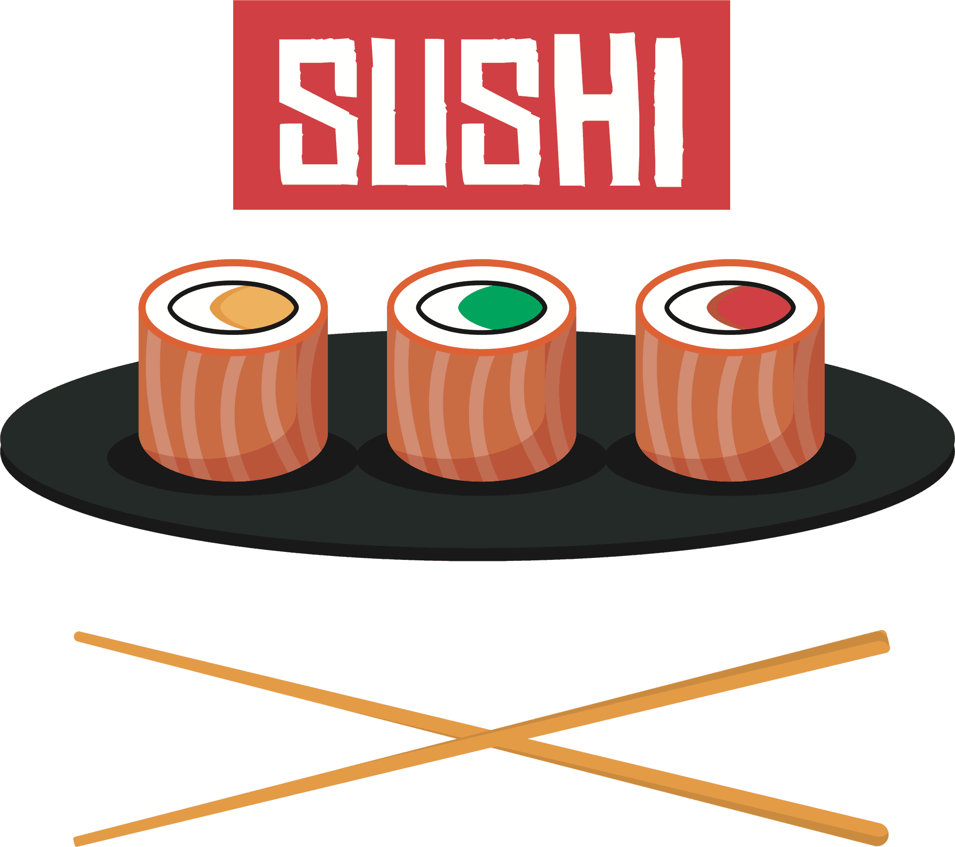 Sushi Rollsand Chopsticks PNG