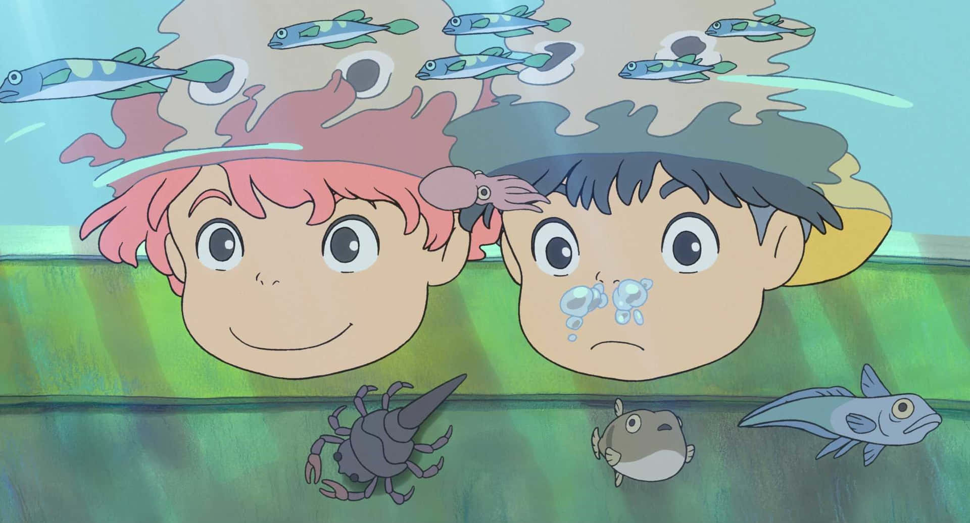 Susoke And Ponyo Gake No Ue No Ponyo Wallpaper