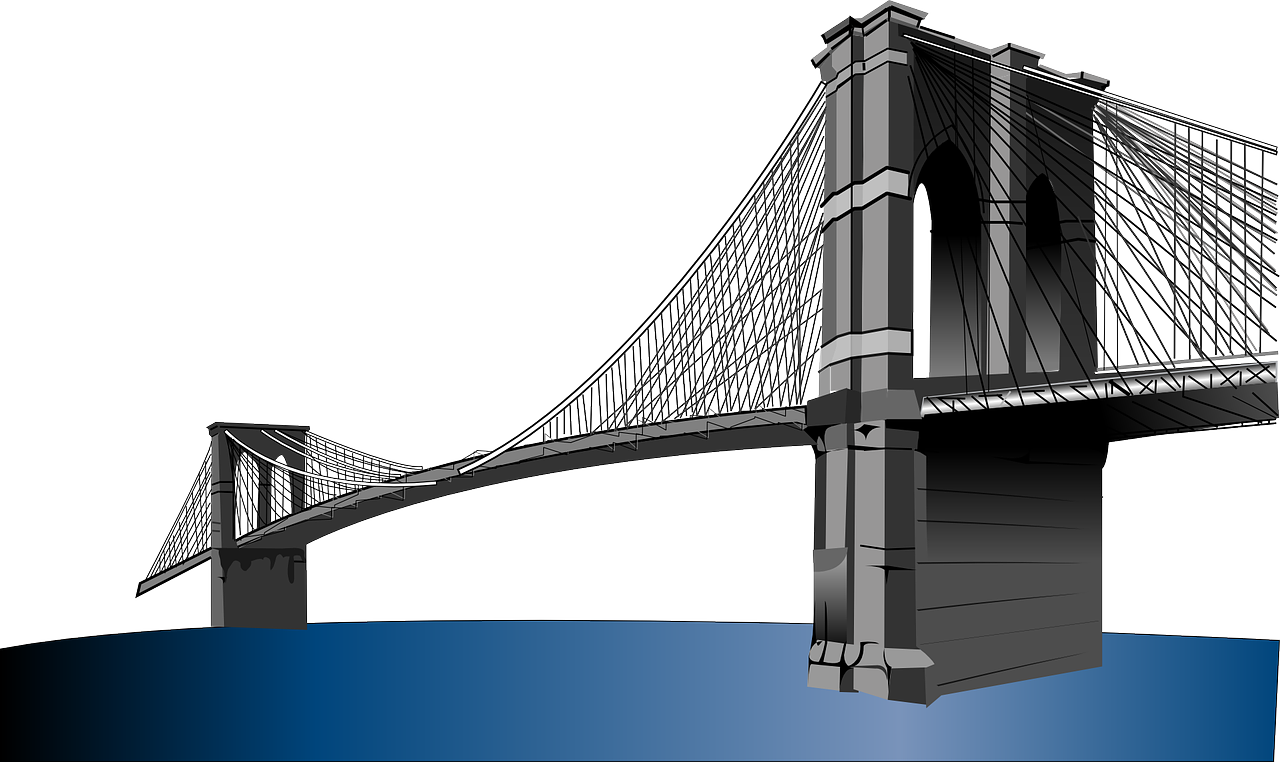 Suspension Bridge Graphic Rendering PNG