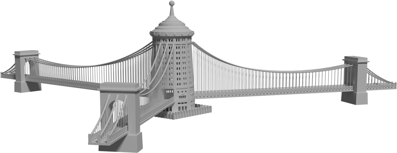 Suspension Bridge3 D Model PNG