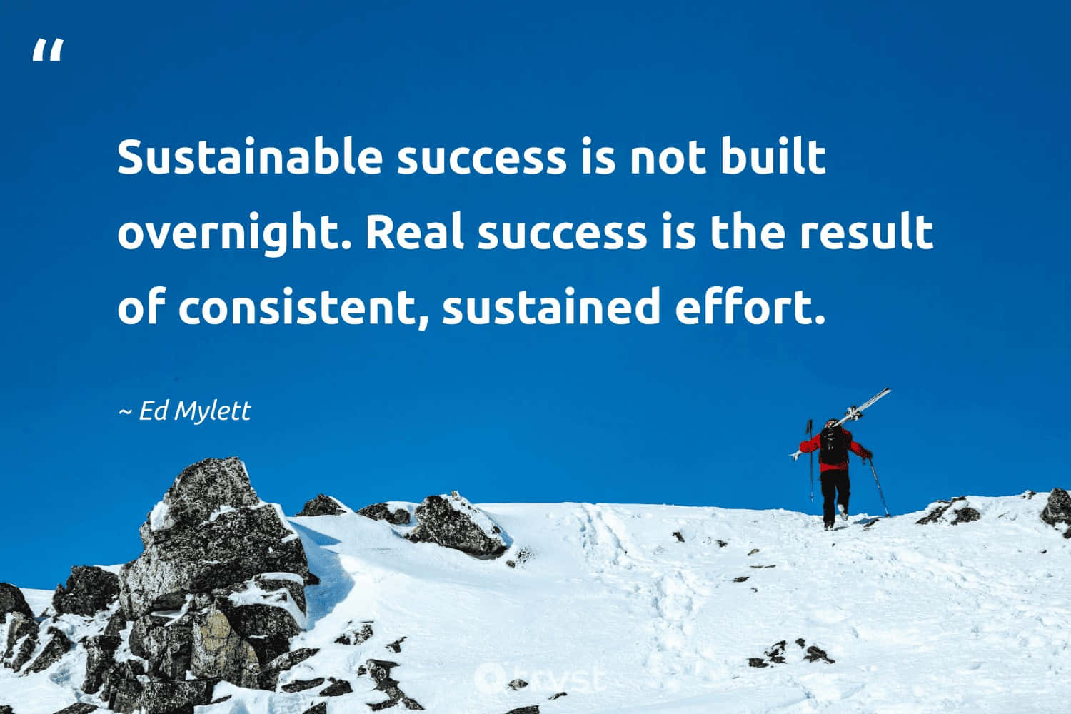 Sustainable Success Quote Mountain Climber Wallpaper