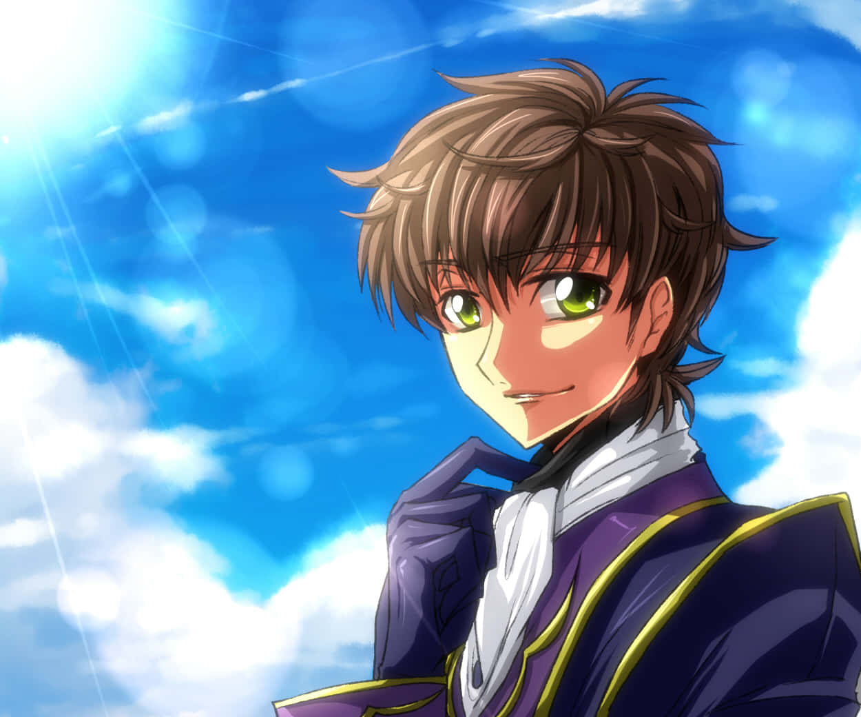 Suzaku Kururugi in action - powerful and determined Wallpaper