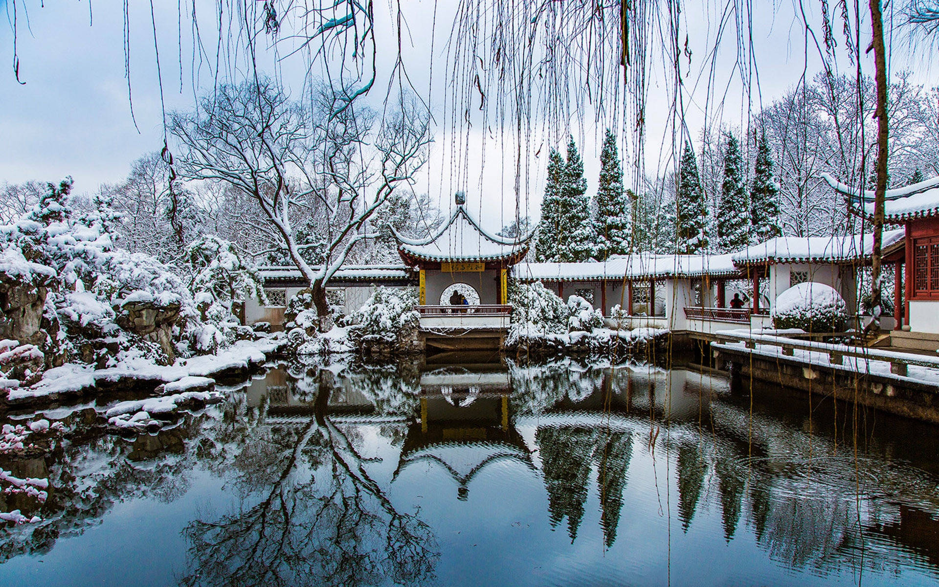 Jardínde Suzhou Durante El Invierno Fondo de pantalla