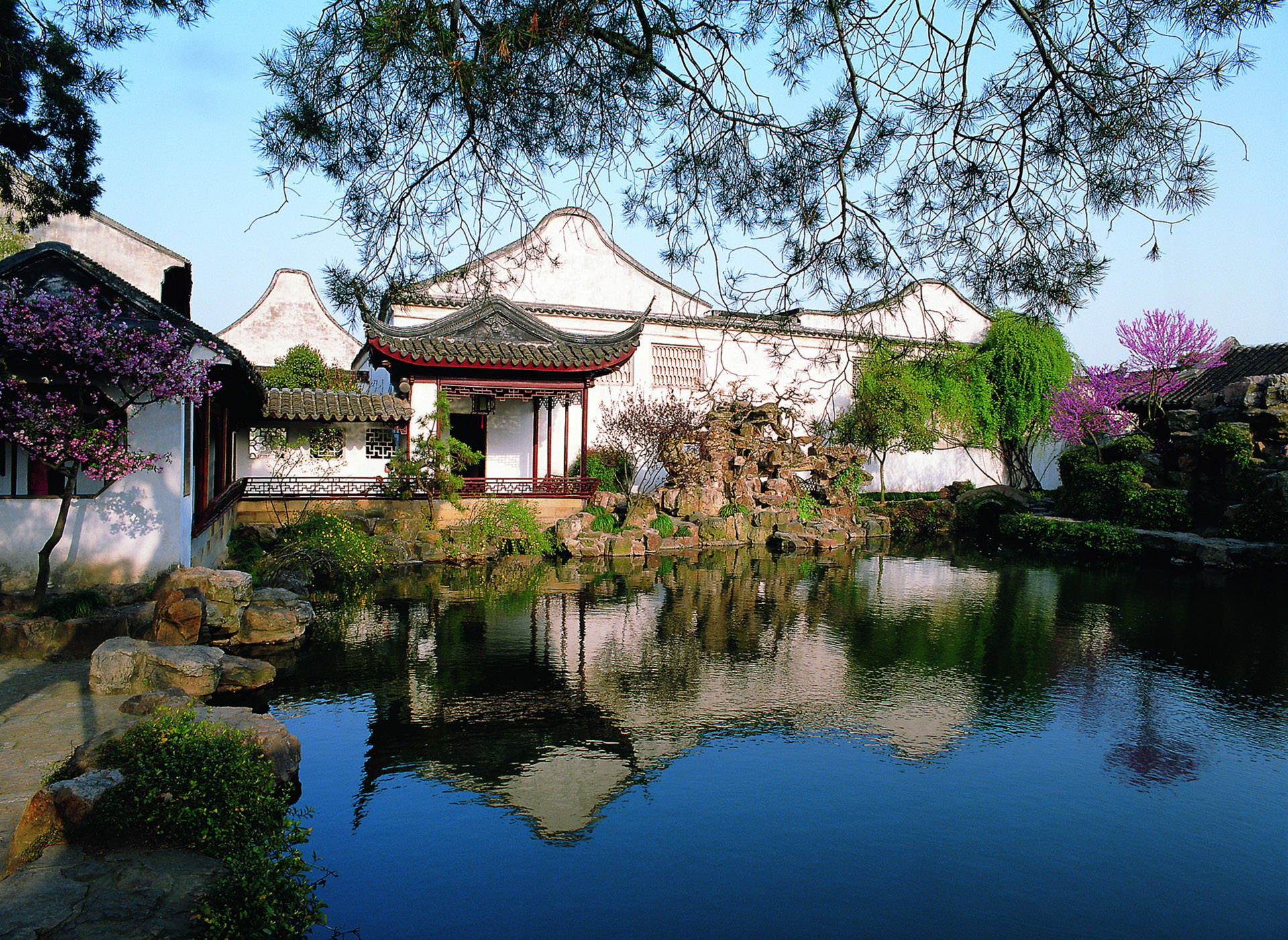 Vistado Jardim Das Redes De Suzhou. Papel de Parede