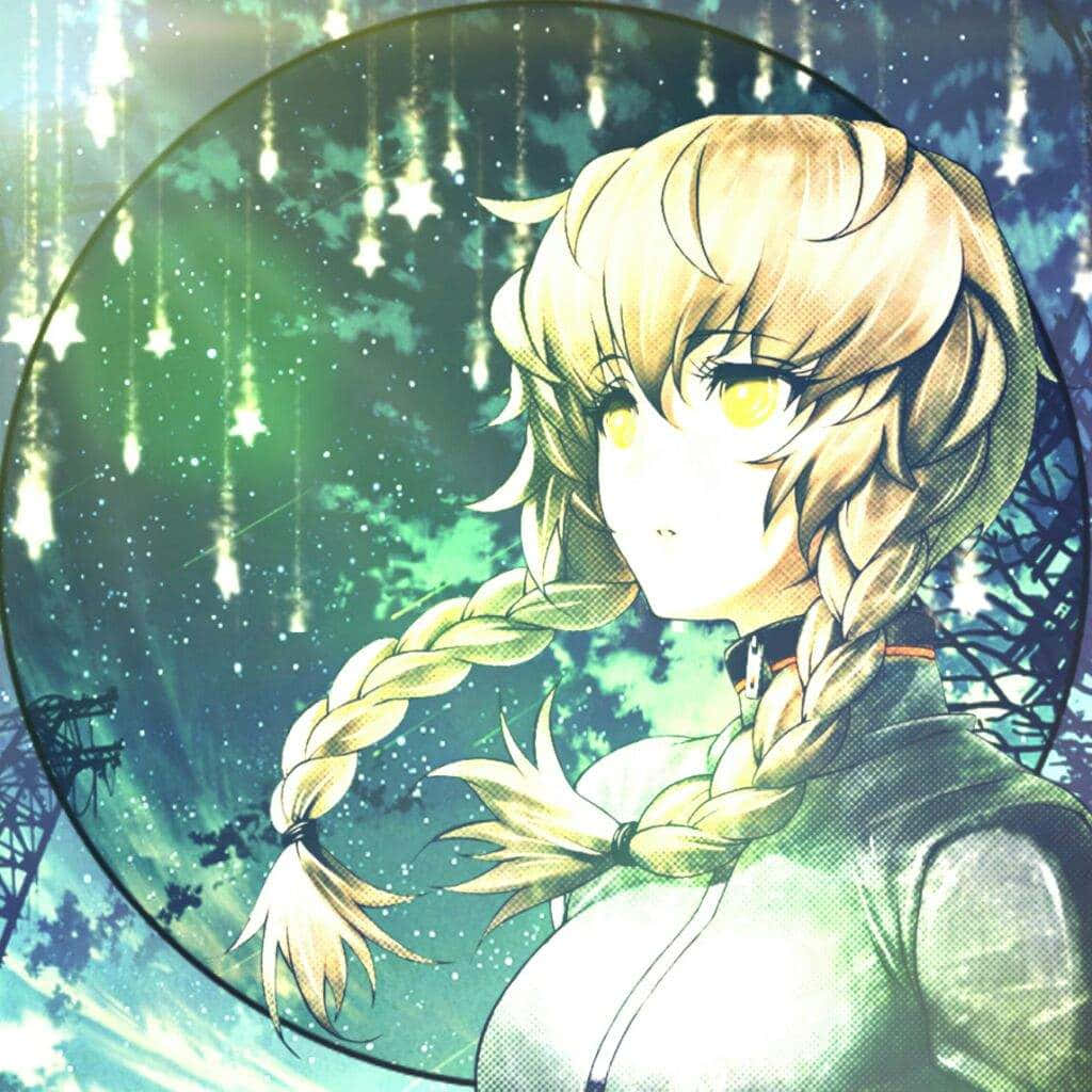 Time traveler Suzuha Amane posing with her bicycle in a relaxed moment Wallpaper