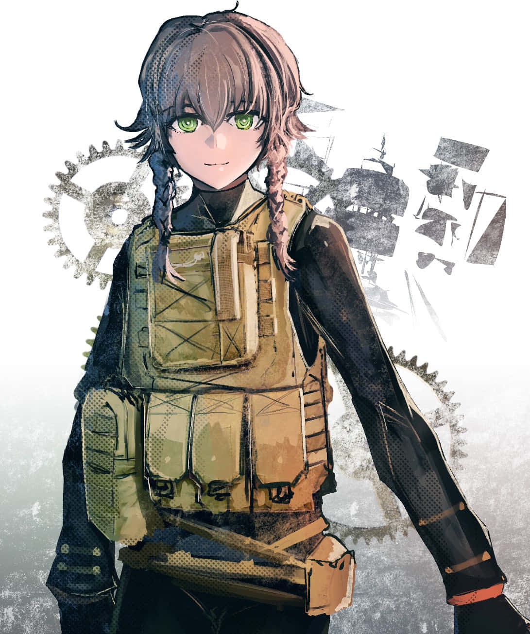 Suzuha Amane posing in front of her time machine Wallpaper