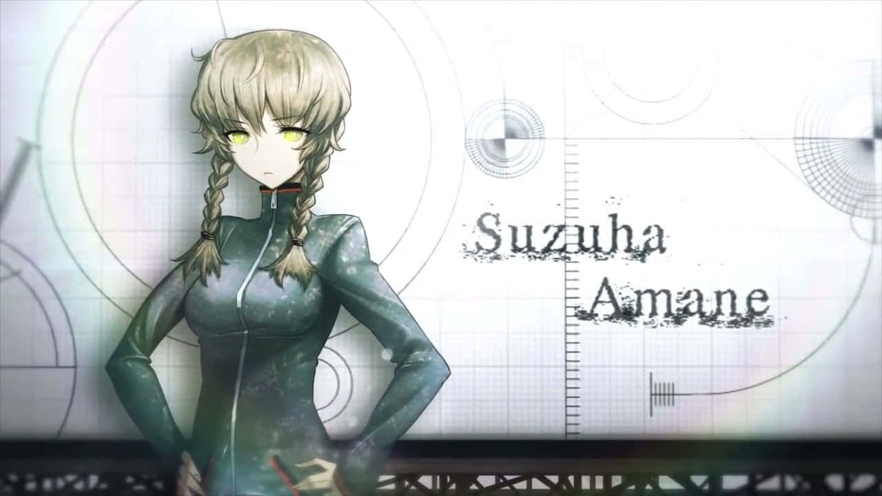 Suzuha Amane Riding Bicycle on a Scenic Background Wallpaper