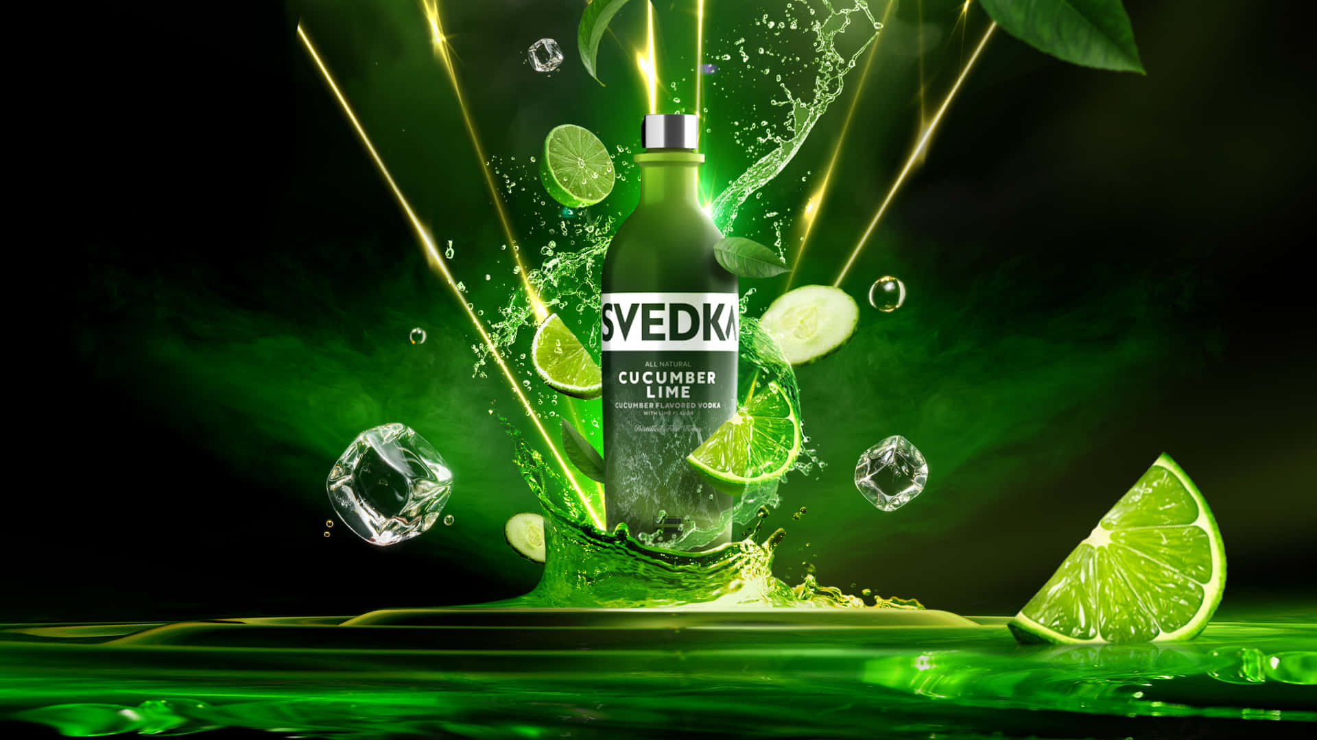 Refreshing Svedka Cucumber Lime Flavored Vodka Wallpaper