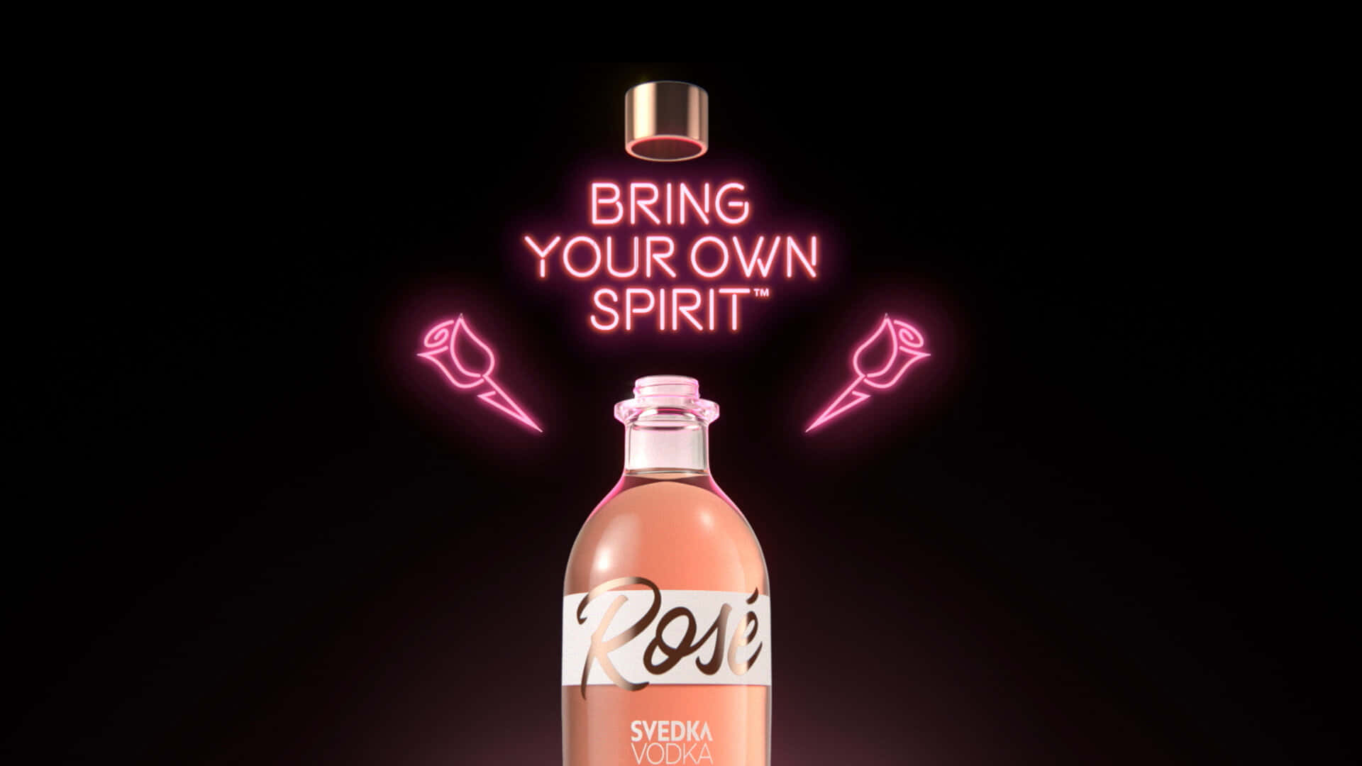 Svedka Flavored Vodka Rose Open Bottle Wallpaper