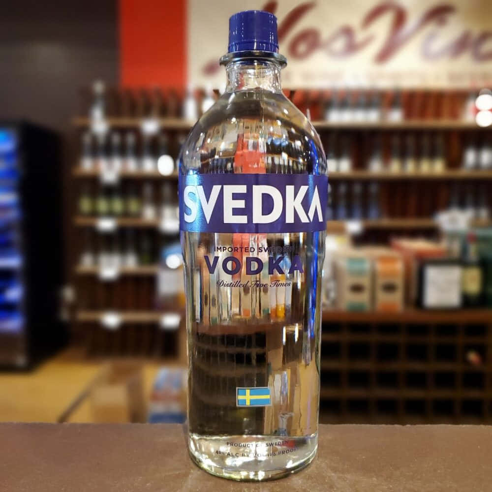 Svedka Swedish Vodka Alcoholic Drink Bottle At Store Wallpaper